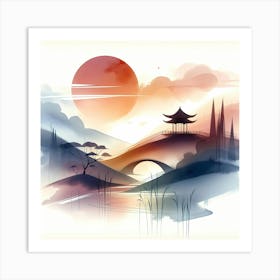 Asian Landscape Painting 13 Art Print