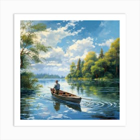 Man In A Canoe Art Print