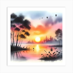 Sunset Painting 14 Art Print