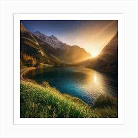 Sunrise Over Lake 8 Art Print