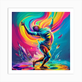 Holi Dancer Art Print