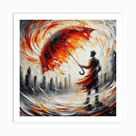 Person With Umbrella Art Print