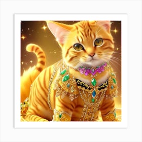 Cat In Gold Art Print