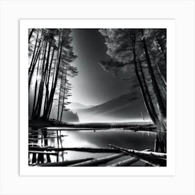 Black And White Forest 3 Art Print