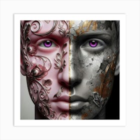 Abstract Of A Face Art Print