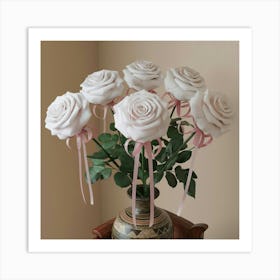 A 3d Render Of A Bouquet Of White Roses Each Rose Mcnmme Xrzgq7paeuzopyq Cuymlfhiroanis3df99qmg Art Print