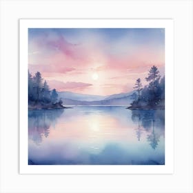 Watercolor Landscape Painting 4 Art Print