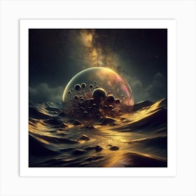 Sphere In The Ocean Art Print