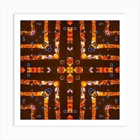 Orange Lines Pattern Art Print