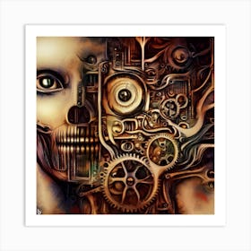 Steampunk Skull Art Print