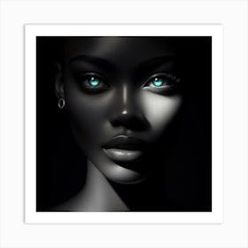 Black Woman With Blue Eyes Art Print