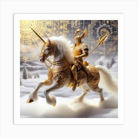 Unicorn On A Horse Art Print