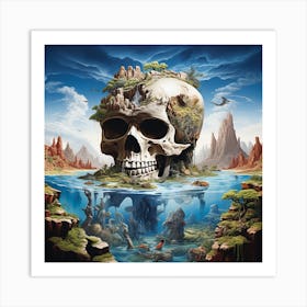 Skull In The Water 11 Art Print