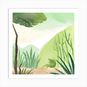 Watercolor Of A Lizard Art Print