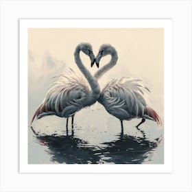 Flamingos In Love 11 Art Print