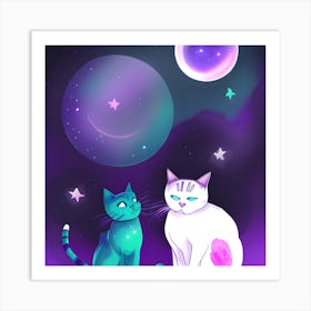 Galaxy Cats Art Print