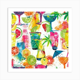 Tropical Drink Pattern Art Print
