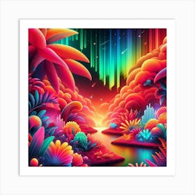 Psychedelic tropical Jungle Art Print