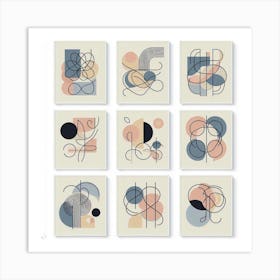 Abstract Geometric Set Art Print