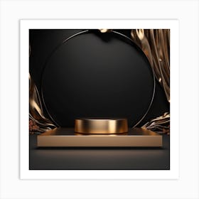 Black & Gold Luxury V4 Art Print