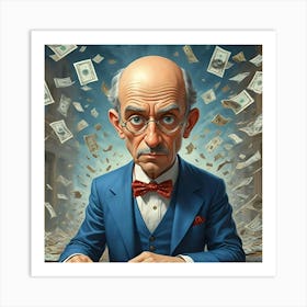 The Miser’s Whirlwind of Wealth Art Print