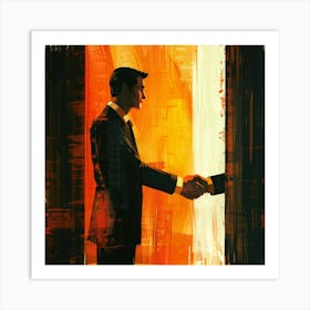 Man Shaking Hands With Another Man Art Print