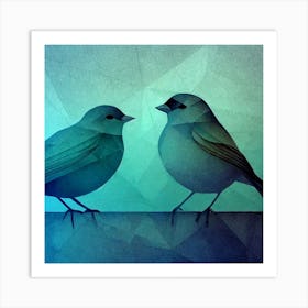 Firefly A Modern Illustration Of 2 Beautiful Sparrows Together In Neutral Colors Of Taupe, Gray, Tan 2023 11 23t013122 Art Print