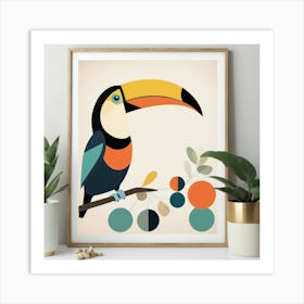 Mid Century Geometric Toucan Nursery Art Print 1 Art Print