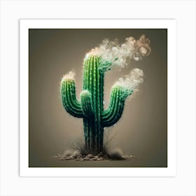 Smokey Cactus Art Print