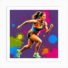 Runner With Paint Splashes Art Print