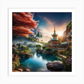 Chinese Village 3 Art Print