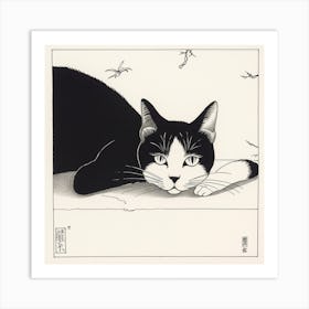 Cat Laying Down Art Print