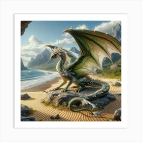 Dragon On The Beach 1 Art Print