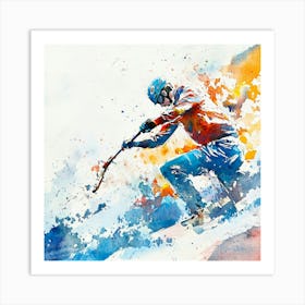 Watercolor Skier Art Print