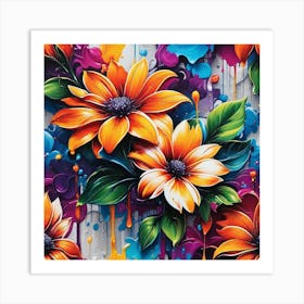 Abstract Flower Painting 5 Art Print