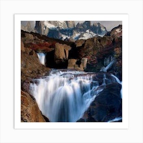 Waterfall In Chile Art Print