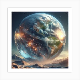 Earth In Space 25 Art Print