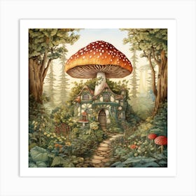 Whimsical Kids Fairy Forest Mushroom Home Art Print Art Print