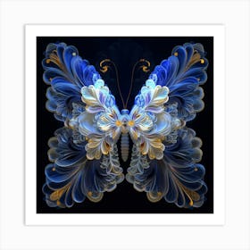 Blue And Gold Butterfly Art Print