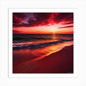 Sunset On The Beach 837 Art Print