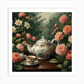 Tea In The Garden Art Print