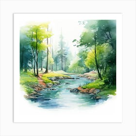 Watercolor Forest 1 Art Print