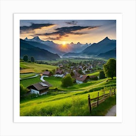 Tour Tourism Europa Field Small Town Community Village Agriculture Idylli Traditional Tranq (2) Art Print