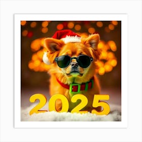 Asm Orange Dog Wearing Like Santa Celebrate The New Ye Ddf742df A761 4f9d Ad7f 57ad43e67634 Art Print