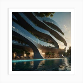 Futuristic Apartment Building Art Print