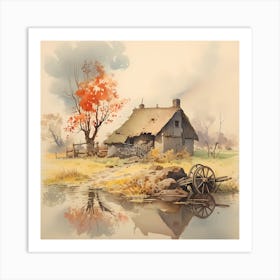 Nostalgic Hues: 1940s Watercolour Illustrations Art Print