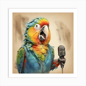 Parrot Singing 1 Art Print