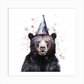 Bear In A Party Hat Art Print