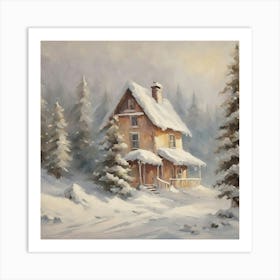 House In The Snow 4 Art Print