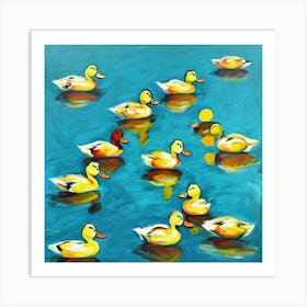 Ducks In The Water 1 Art Print